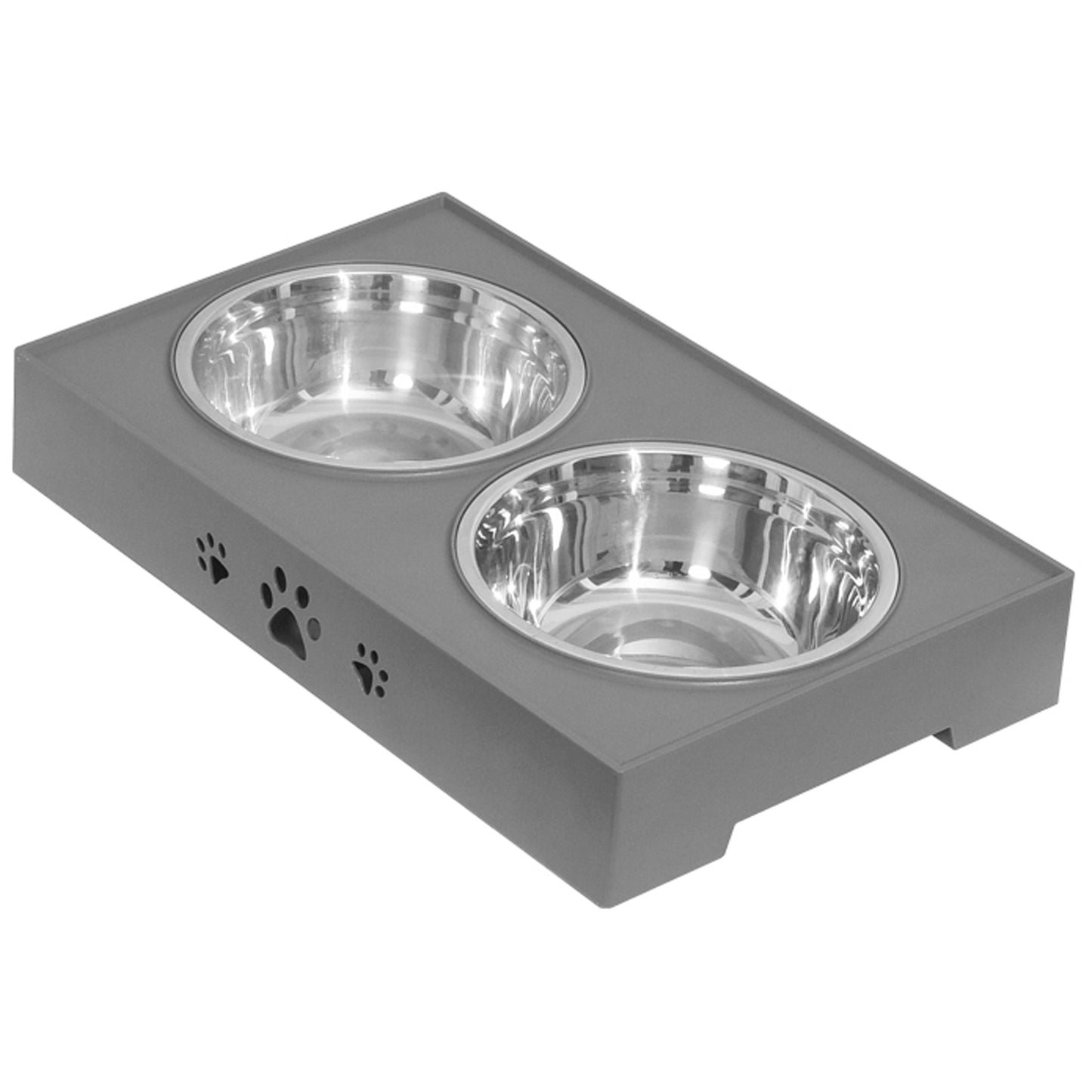 Gamelle surélevée PETSATION avec support – Idéale pour petits et grands chiens, gamelles antidérapantes pour manger et boire confortablement, gamelles en acier inoxydable de haute qualité, gamelle inclinée pour une meilleure digestion, grise