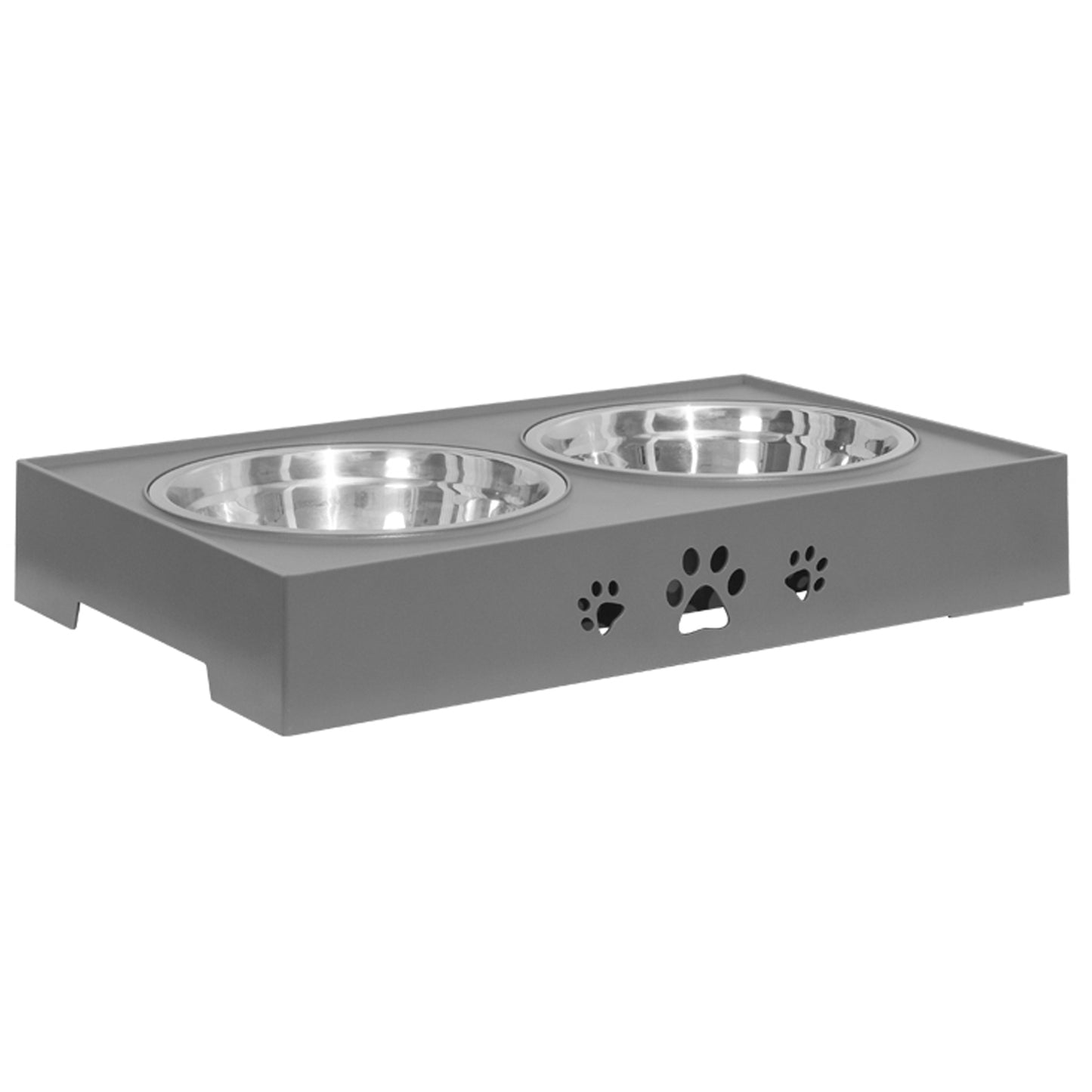 Gamelle surélevée PETSATION avec support – Idéale pour petits et grands chiens, gamelles antidérapantes pour manger et boire confortablement, gamelles en acier inoxydable de haute qualité, gamelle inclinée pour une meilleure digestion, grise