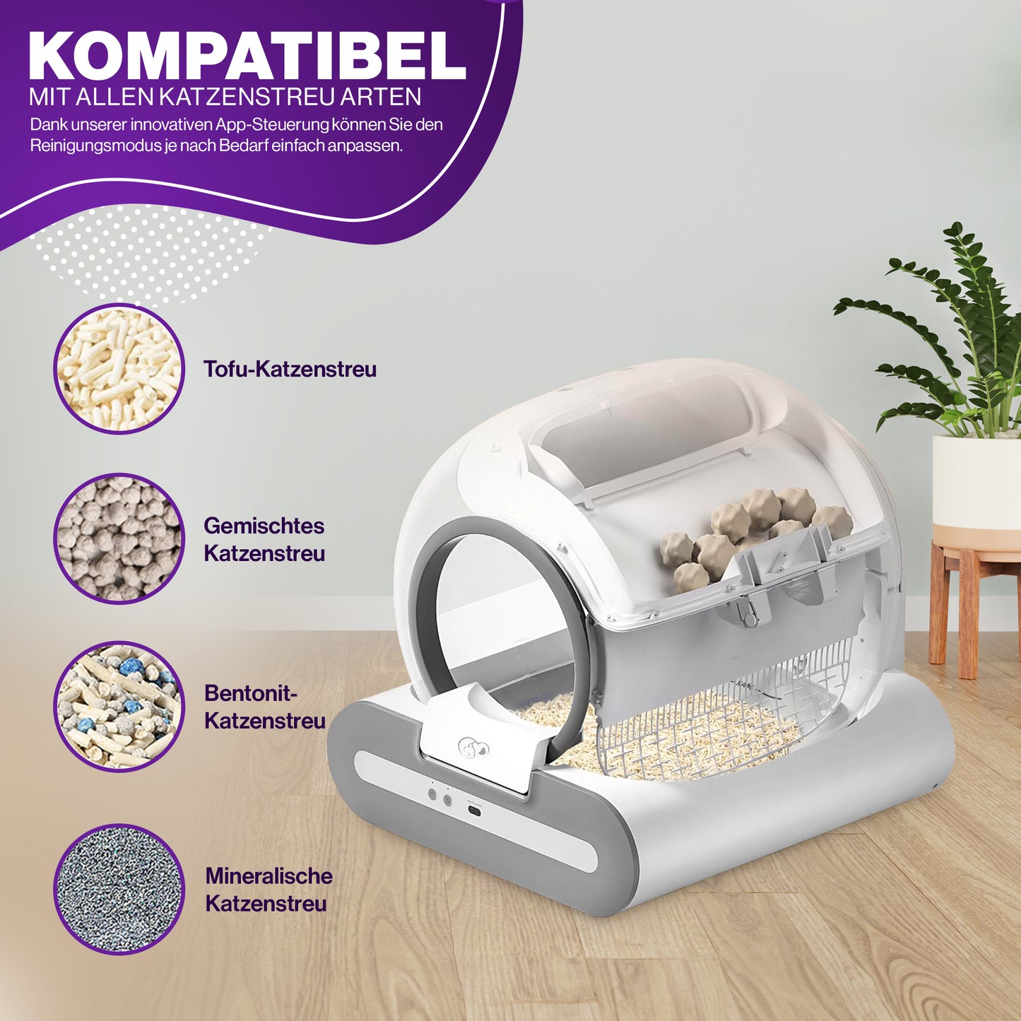 Petsation Self-Cleaning Litter Box – Automatic, Odor-Free, Hygienic Solution for Cat Owners | Self-Cleaning Litter Box for Easy Cleaning | Smart Technology for Stress-Free Litter | Ideal for Busy People