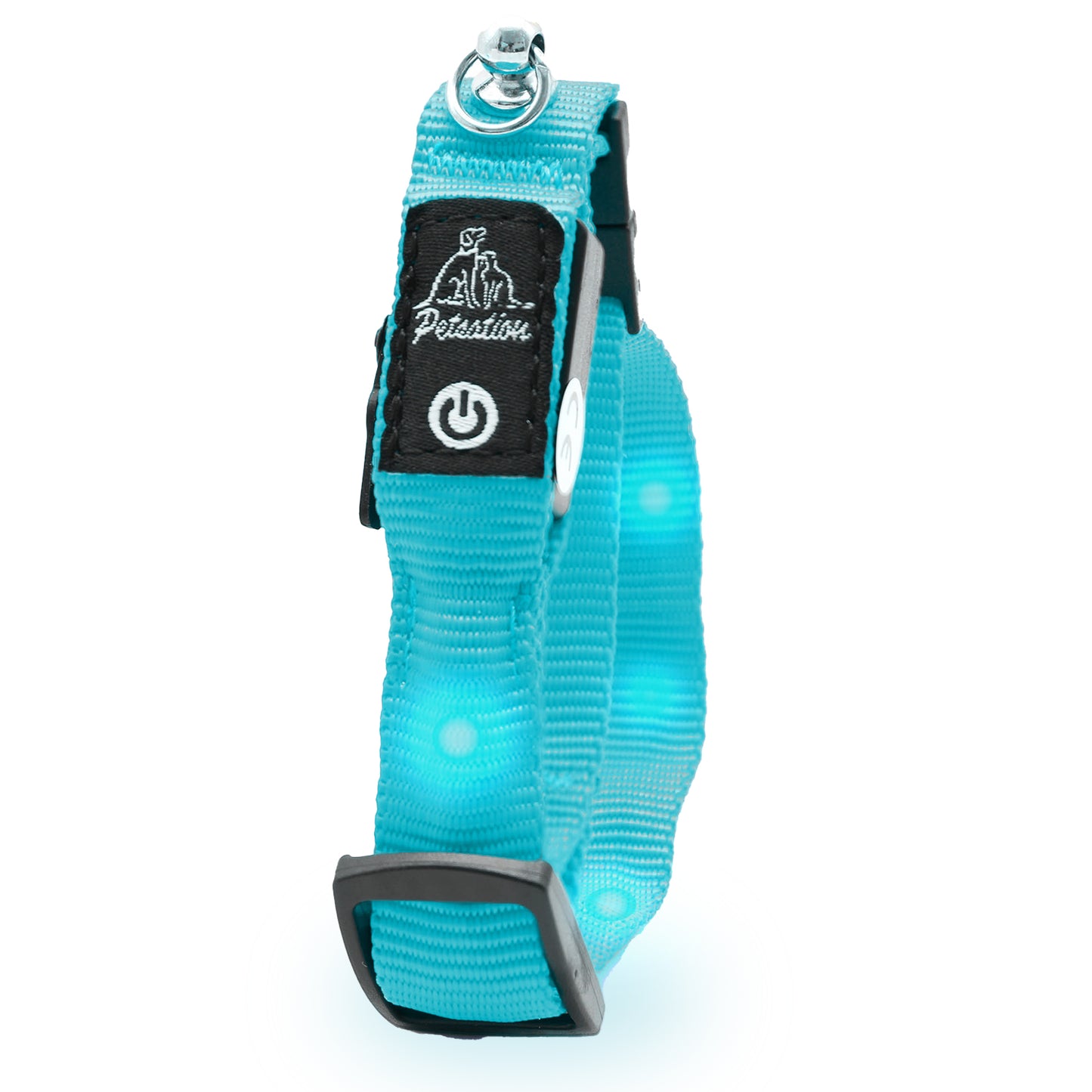 PETSATION Light-Up Cat Collar - Safety LED Collar for Cats, Adjustable & Waterproof, Perfect for Night Walks, Bright, Reflective Cat Accessory for Visibility & Protection in the Dark, Blue, Size S, 21-28 cm