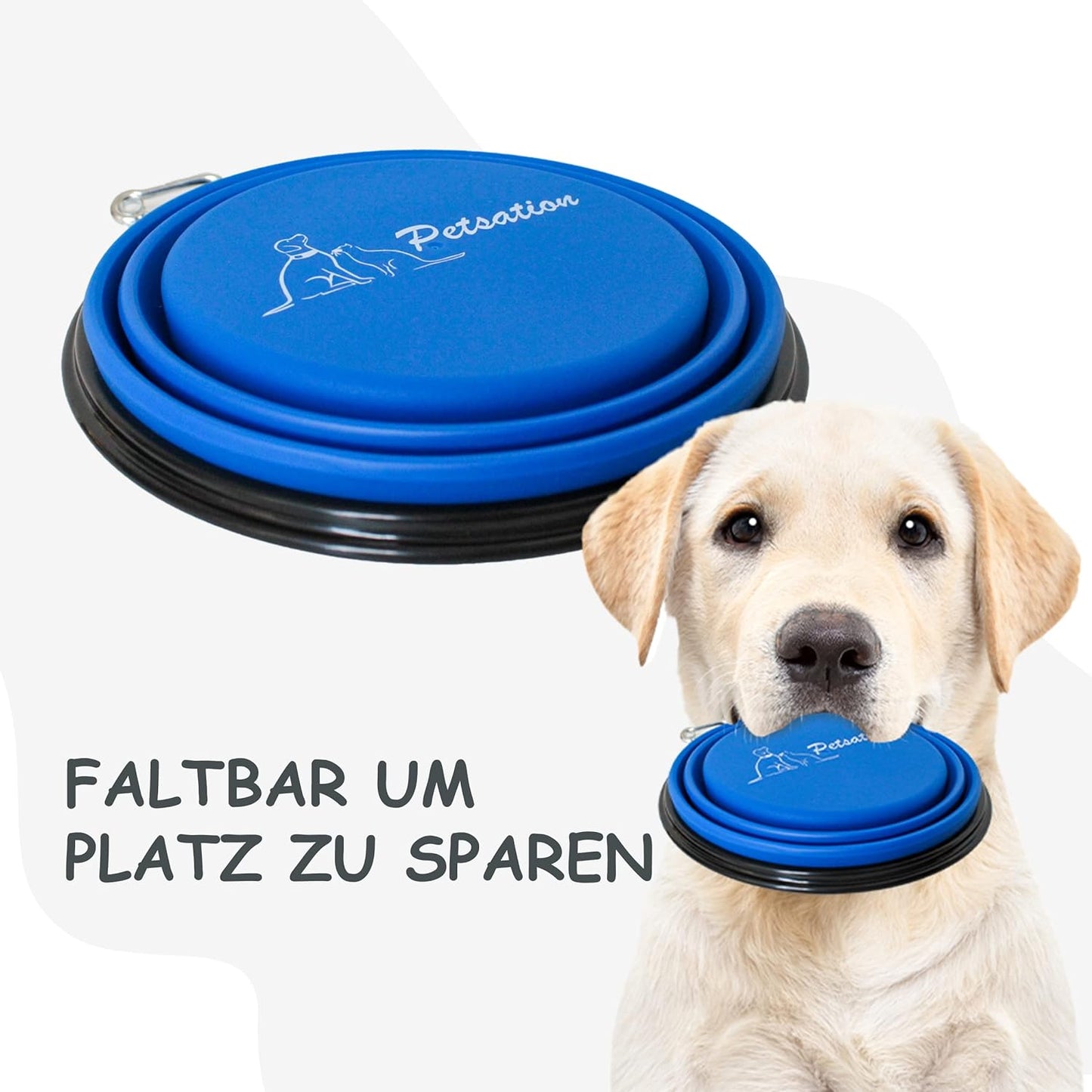 Faltbarer Hundenapf, Reisenapf, Fressnapf, Wassernapf Blau 1500ml