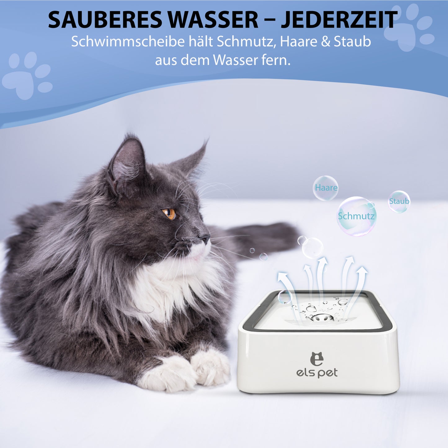 ELS PET Wassernapf für Hunde: 2L Auslaufsicher Trinknapf Hund Fressnapf Unterwegs, Anti-Schwapp Hundenapf Reisen für Haustiere & Innen & Draußen & Auto