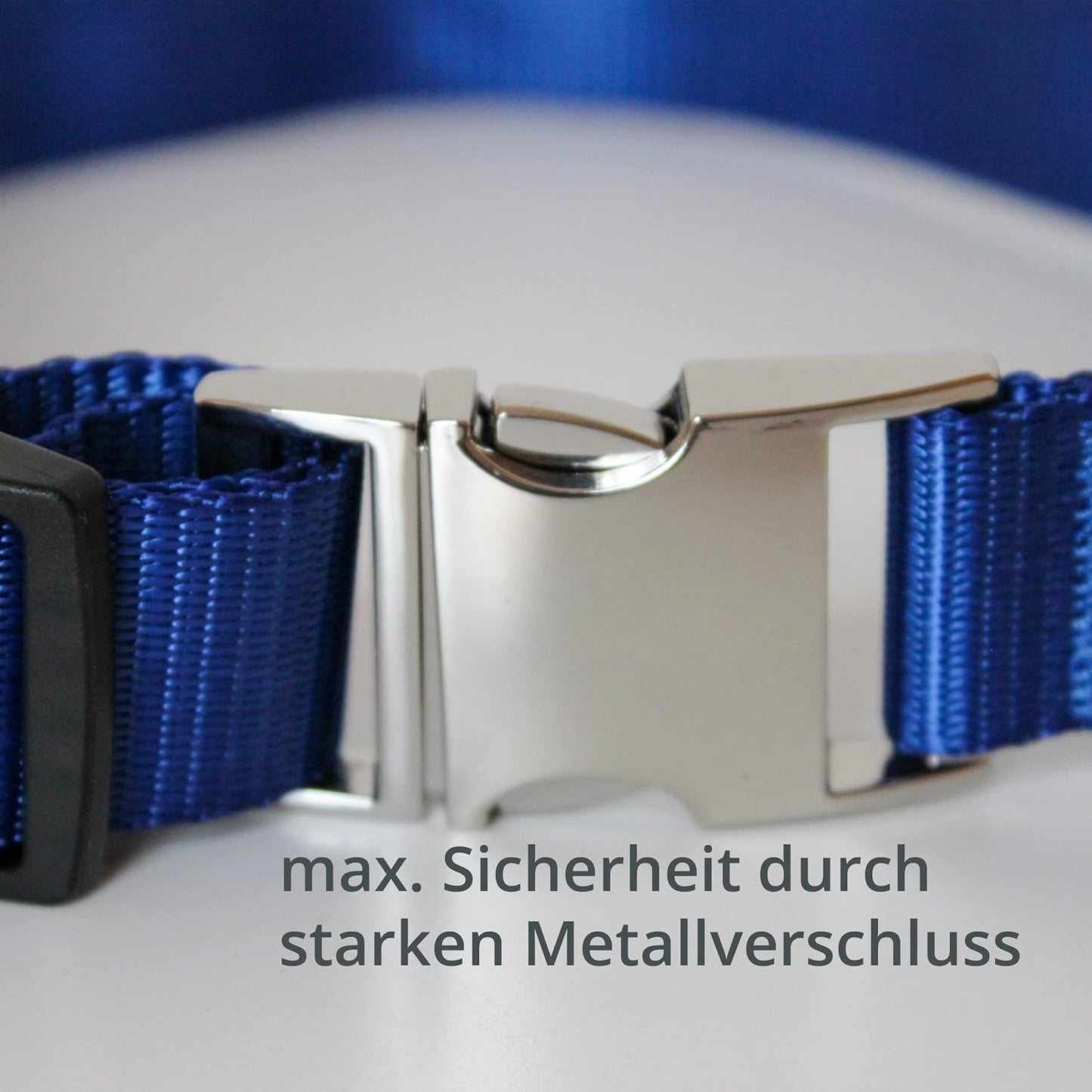 Petsation Leuchthalsband für Hunde – Hundehalsband Durchgängig Leuchtend, LED-Beleuchtung für Sichtbarkeit im Dunkeln, Wasserdicht, Verstellbar, Sicheres Hundezubehör für Nächtliche Spaziergänge, Reflektierend & Leuchtend Blau Größe S 28-40cm