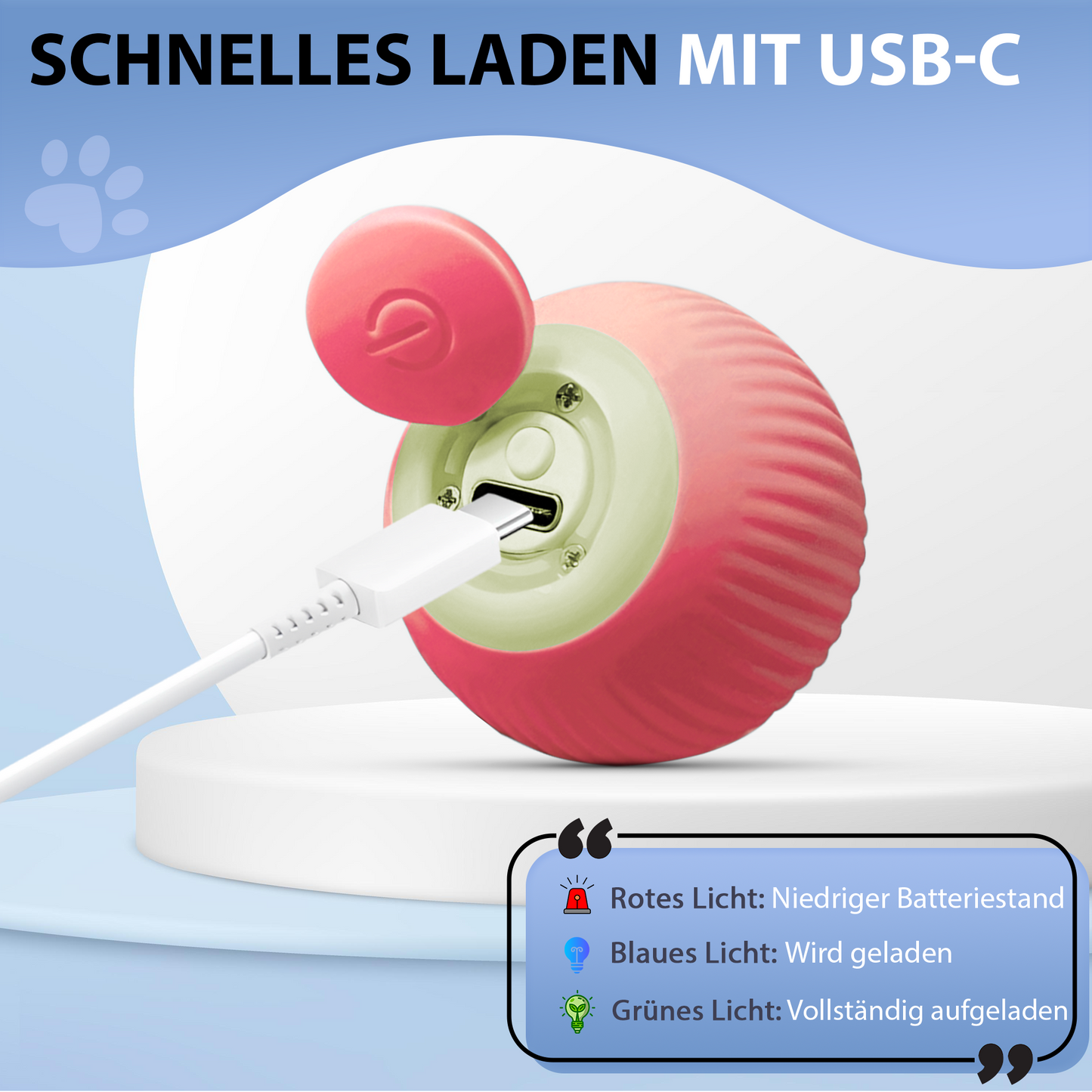 Interaktives Katzenspielzeug Ball Elektrisch für Katzen - pink