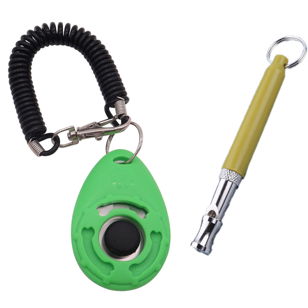 Clicker + Ultraschallpfeife für Hunde – Hundetraining Set Grün