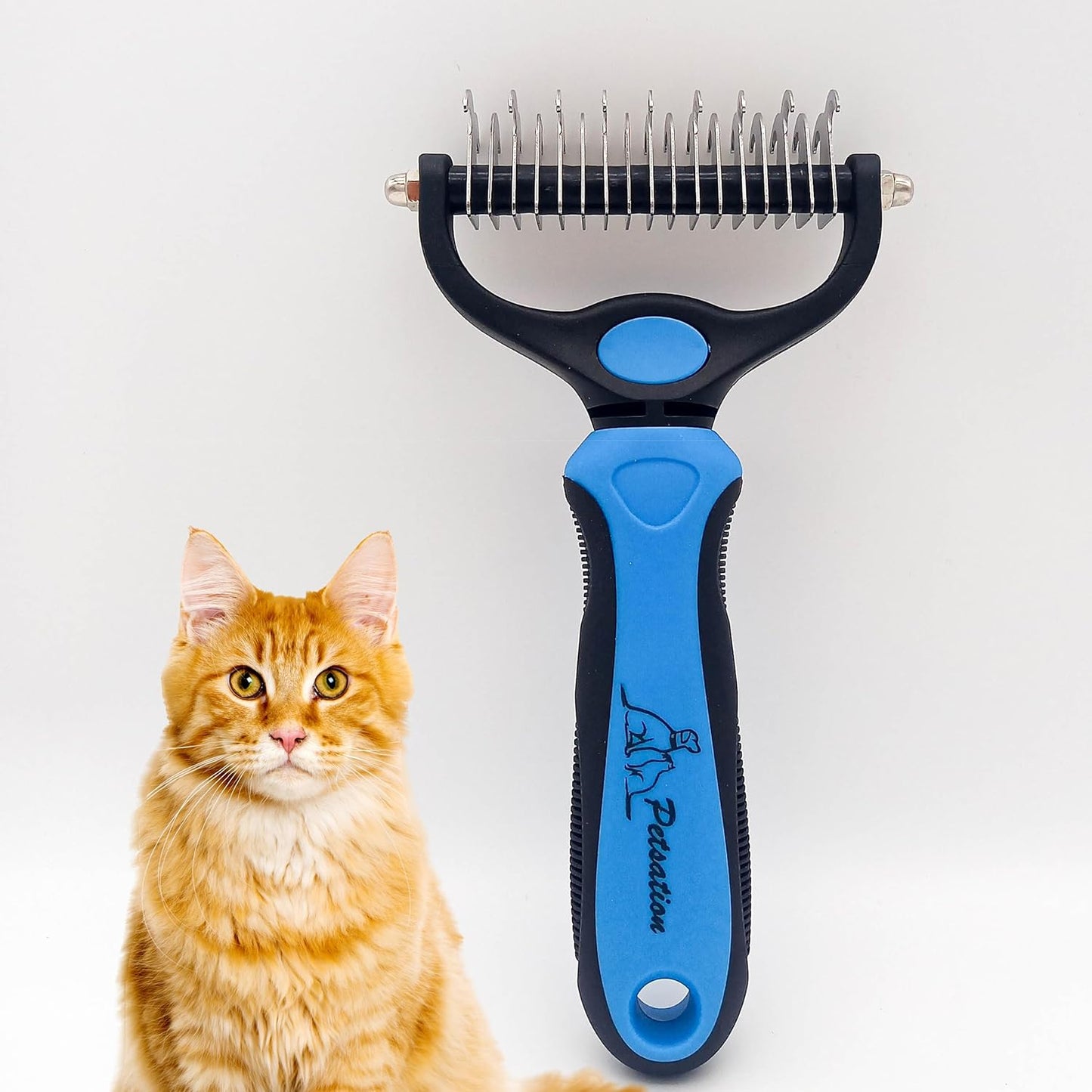 Hochwertige Unterfellbürste für Hunde & Katzen – Effiziente Fellpflege, Entfernt lose Haare & Unterwolle, gegen Verfilzungen, ideal für langes & kurzes Fell, sanft zur Haut, Fellpflege Werkzeug Haustiere Grün