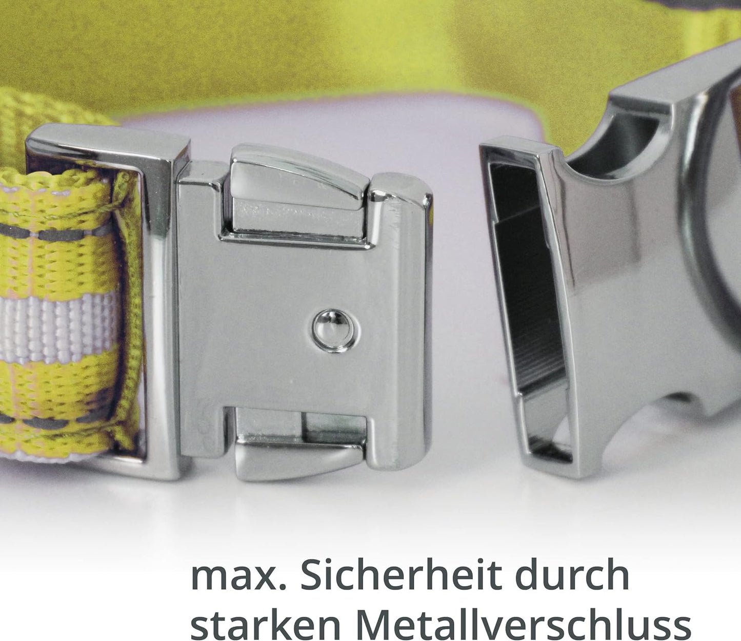 Collier lumineux Petsation pour chien – Collier réfléchissant avec 5 points lumineux pour une meilleure visibilité et sécurité la nuit, réglable, étanche, idéal pour les promenades dans l'obscurité, accessoire pour chien Jaune Taille M 38-50 cm