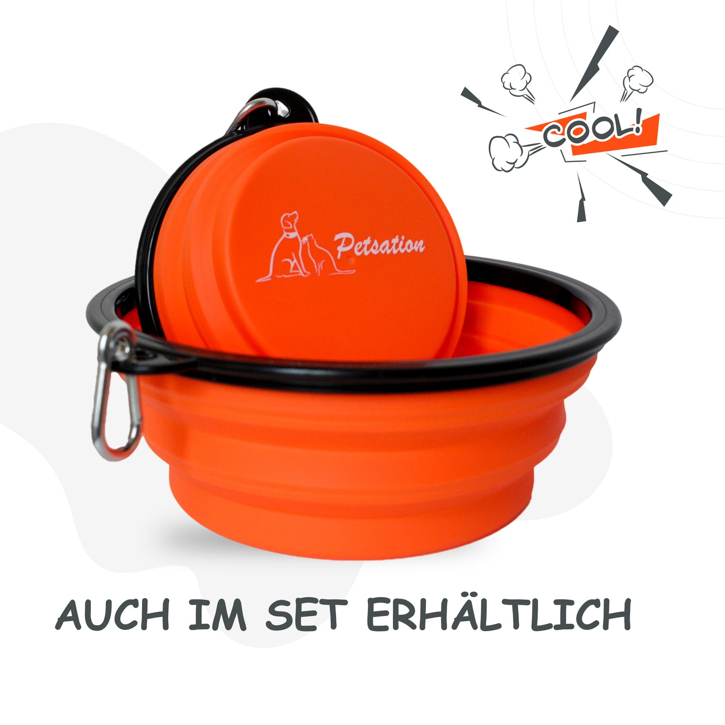 Faltbarer Hundenapf, Reisenapf, Fressnapf, Wassernapf Blau 1000ml & 350ml