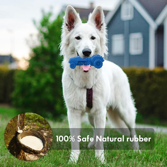 Kauspielzeug Truck für Hunde – Kauspielzeug aus Naturgummi - Blau