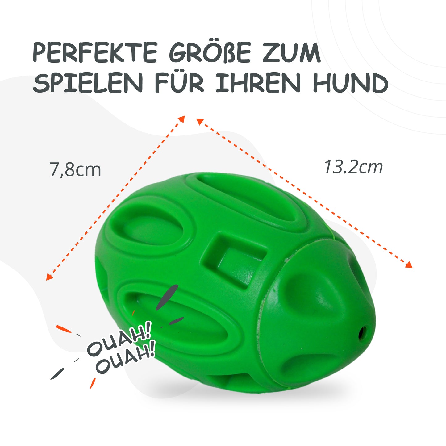 Petsation Dog Toy Chew Ball – Robust & Durable – Dental Care & Teeth Cleaning for Dogs – Interactive Toy for Small & Large Dogs – Dog Ball Made of Natural Rubber – Puppy Toys & Dog Accessories Green