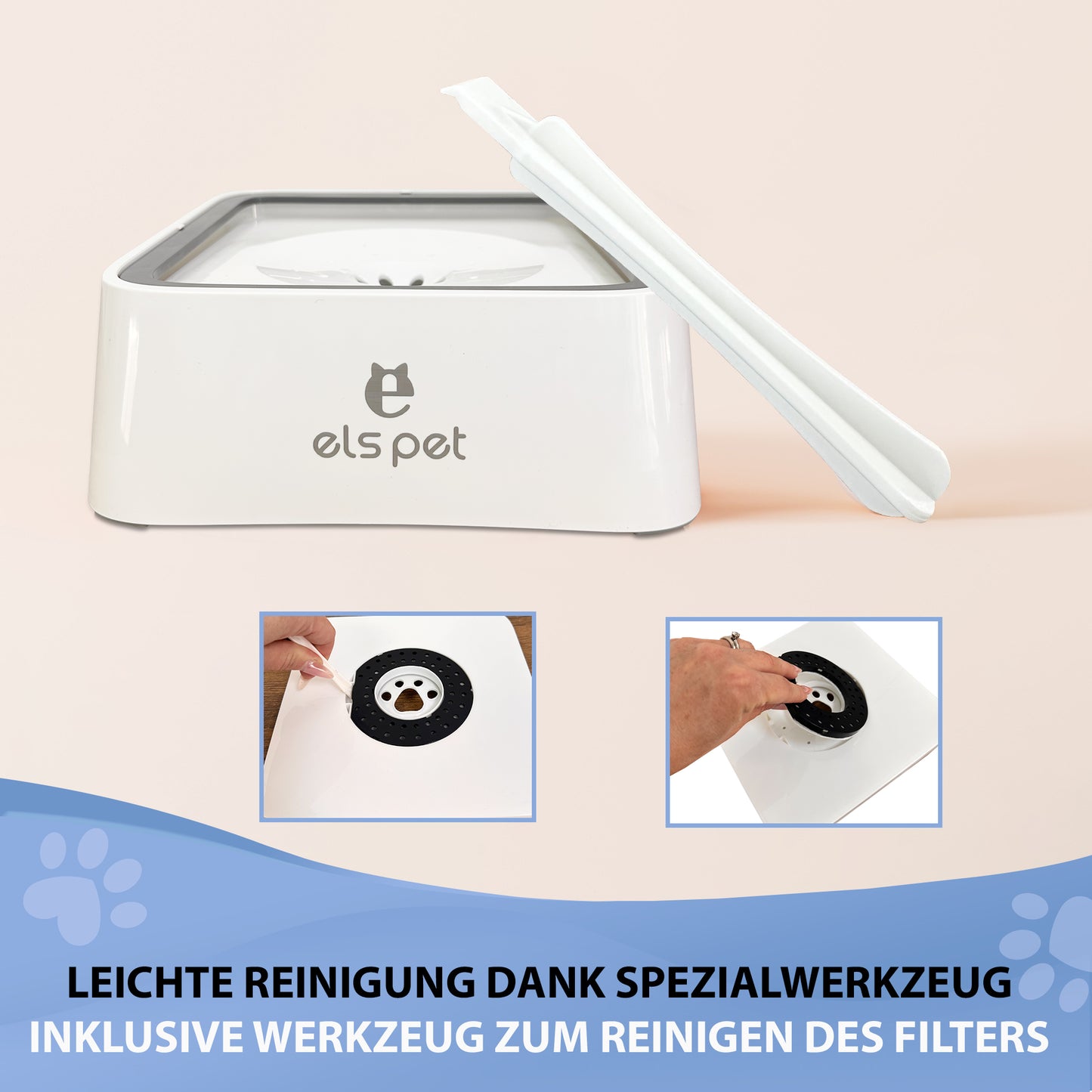 ELS PET Wassernapf für Hunde: 2L Auslaufsicher Trinknapf Hund Fressnapf Unterwegs, Anti-Schwapp Hundenapf Reisen für Haustiere & Innen & Draußen & Auto