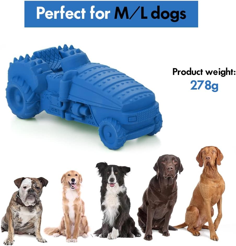 Camion à mâcher Petsation – Jouet à mâcher robuste pour chiens | Jouet interactif en caoutchouc naturel | Favorise le nettoyage des dents et le renforcement de la mâchoire | Jouet durable pour petits et grands chiens, bleu