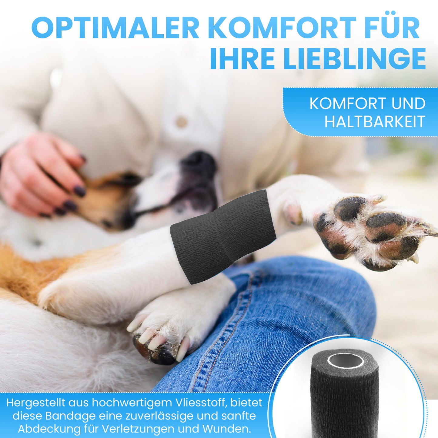 Bandagen Schwarz 10cm x 4,5m Elastische Sportbandagen – 12 Stück
