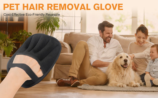 Wendbare Elektrostatik-Fellentferner-Handschuhe mit 2-Wege-Borsten – Waschbare Tierhaar-Bürste für die gründliche Hundepflege