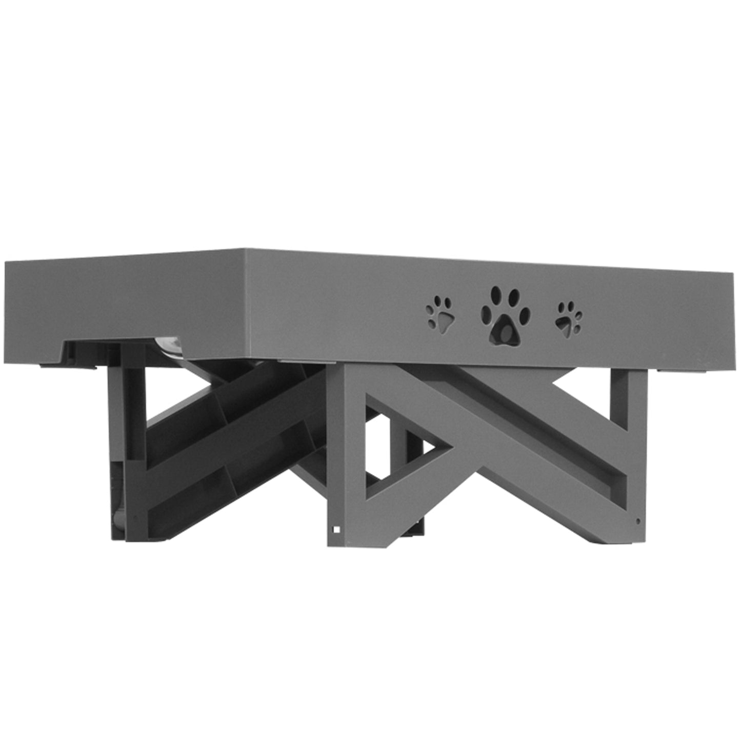 Gamelle surélevée PETSATION avec support – Idéale pour petits et grands chiens, gamelles antidérapantes pour manger et boire confortablement, gamelles en acier inoxydable de haute qualité, gamelle inclinée pour une meilleure digestion, grise