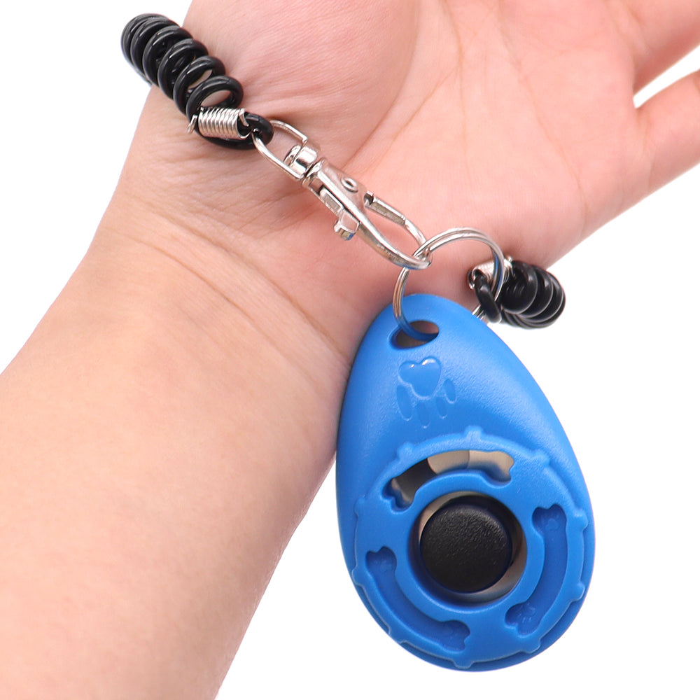 Clicker + Ultraschallpfeife für Hunde – Hundetraining Set Blau