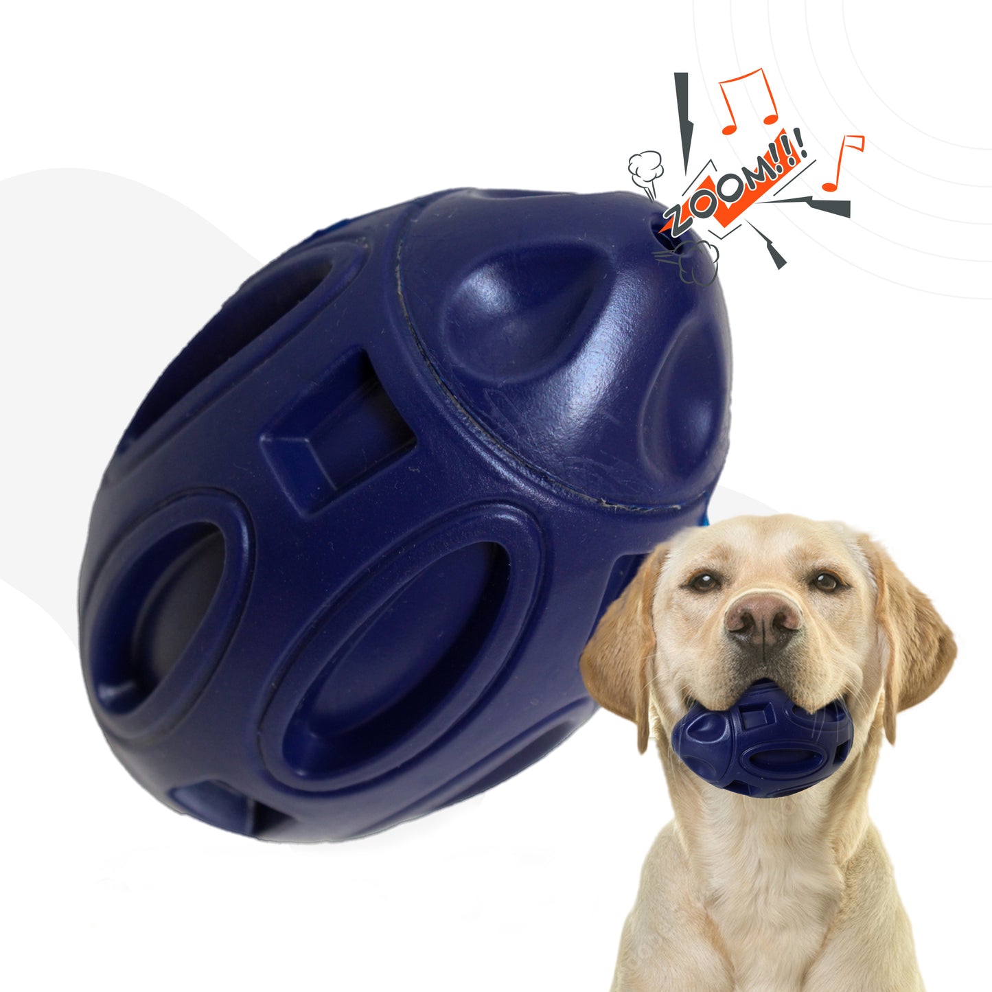 Petsation Dog Toy Chew Ball – Robust & Durable – Dental Care & Teeth Cleaning for Dogs – Interactive Toy for Small & Large Dogs – Dog Ball Made of Natural Rubber – Puppy Toys & Dog Accessories Blue