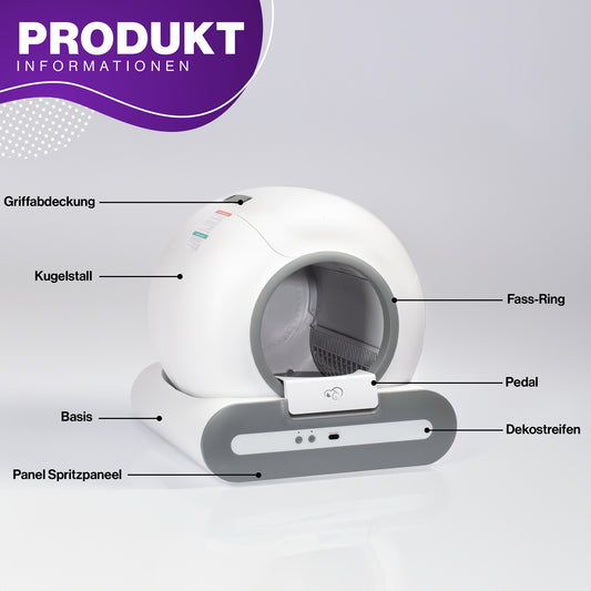 Petsation Selbstreinigende Katzentoilette – Automatische, geruchsfreie, hygienische Lösung für Katzenbesitzer | Selbstreinigende Katzentoilette für einfache Reinigung | Smart Technologie für stressfreies Katzenklo | Ideal für Vielbeschäftigte