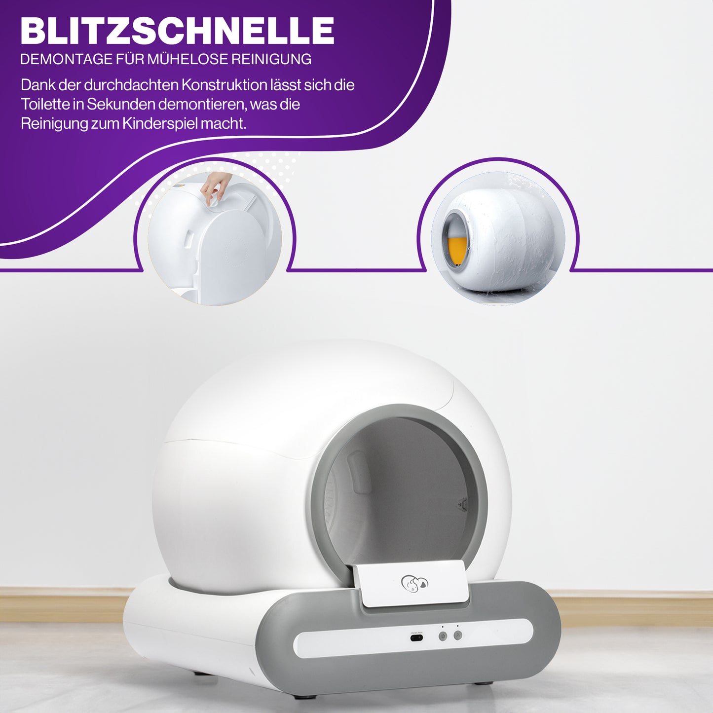 Petsation Self-Cleaning Litter Box – Automatic, Odor-Free, Hygienic Solution for Cat Owners | Self-Cleaning Litter Box for Easy Cleaning | Smart Technology for Stress-Free Litter | Ideal for Busy People