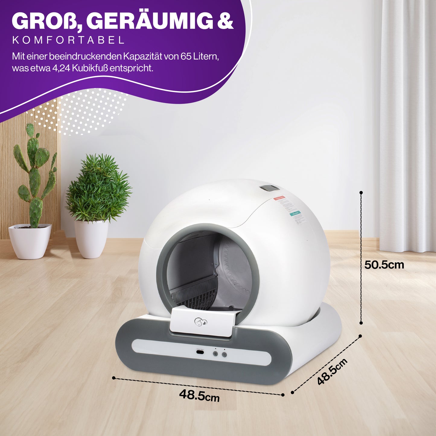 Petsation Self-Cleaning Litter Box – Automatic, Odor-Free, Hygienic Solution for Cat Owners | Self-Cleaning Litter Box for Easy Cleaning | Smart Technology for Stress-Free Litter | Ideal for Busy People
