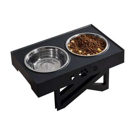 Erhöhter Hundenapf – Hochwertige Näpfe aus Edelstahl - Schwarz
