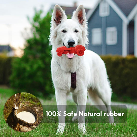 Kauspielzeug Truck für Hunde – Kauspielzeug aus Naturgummi - Rot