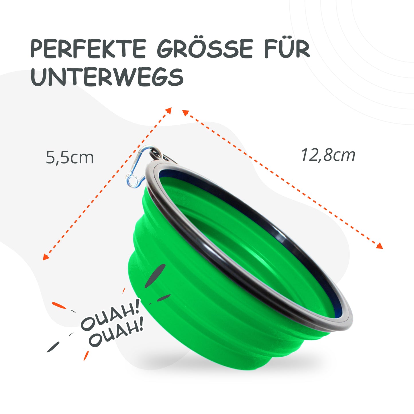 Faltbarer Hundenapf, Reisenapf, Fressnapf, Wassernapf Grün 350ml