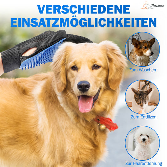 Massagehandschuh für Tiere paar – sanfte Fellpflege & Massage für Hund, Katze & Pferd – Tierhaarbürste, Fellpflegehandschuh, Massagehandschuh zur Fellreinigung, Tierpflege-Handschuh für Haustiere