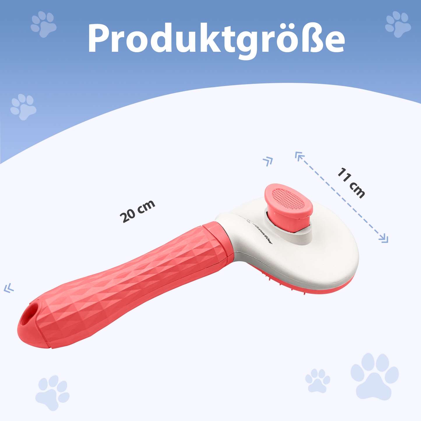 PETSATION Tierbürste mit One-Touch-Reinigung für Hunde und Katzen –  Pink