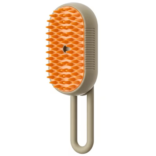 PETSATION 3-in-1 Dampf-Bürste für Katzen & Hunde – Fellpflege, Entfilzung & Reinigung in einem | Haustierbürste mit Wasserdampf gegen lose Haare & Knoten | Sanfte Pflege für Hunde & Katzenfell beige