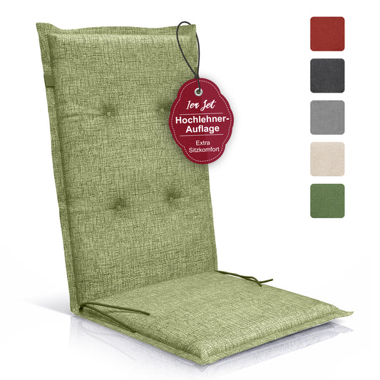 Relexo Hochlehner Auflage – Gartenstuhlauflage Hochlehner, Sitzkissen Stuhl, Stuhlkissen & Outdoor Kissen für Gartenmöbel