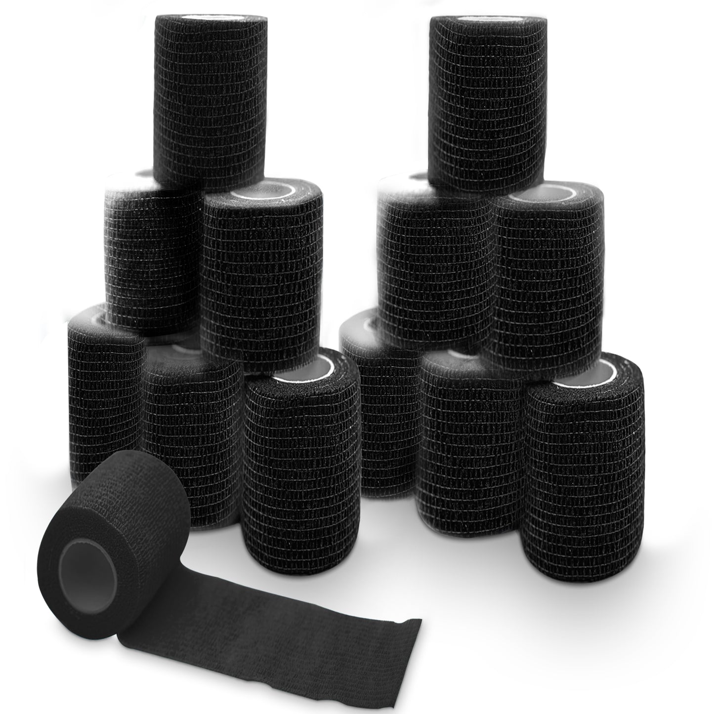 Bandagen Schwarz 10cm x 4,5m  Elastische Sportbandagen – 12 Stück