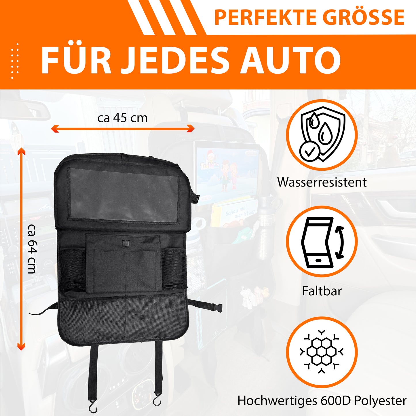 Auto Organizer Kinder mit Tisch & Tablet – Rücksitz Ordnung - paar