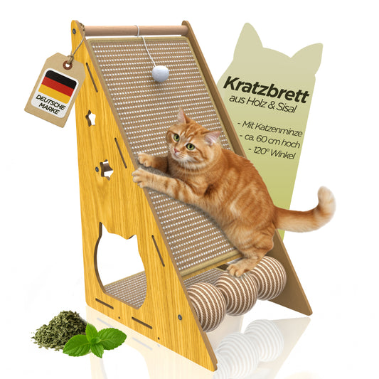 Moderner Sisal Katzenkratzbaum Vertikal – Kratzbrett für Katzen, Kratzsäule aus Natur-Sisal, platzsparender Katzenkratzpfosten, langlebiges Katzenzubehör für Wohnungskatzen