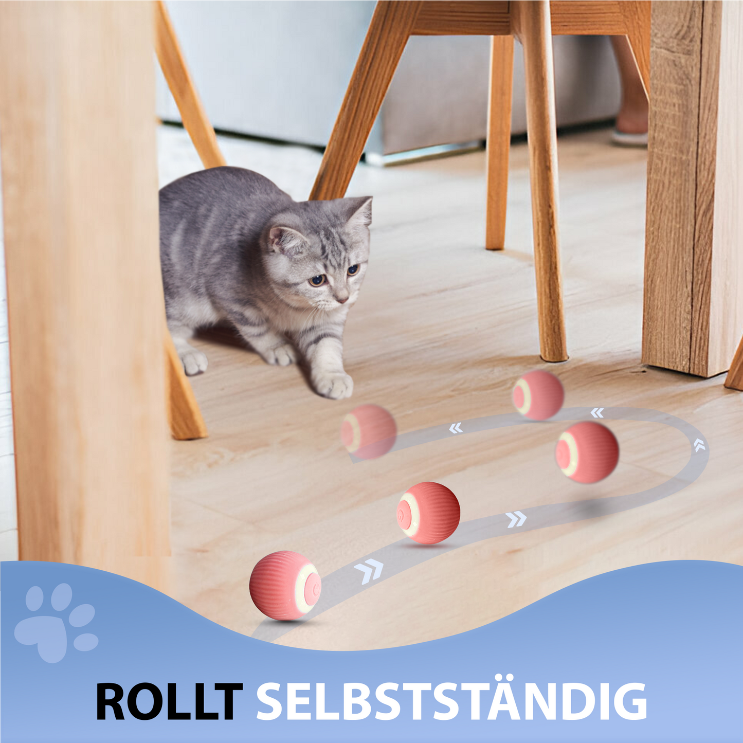 Interaktives Katzenspielzeug Ball Elektrisch für Katzen -  pink