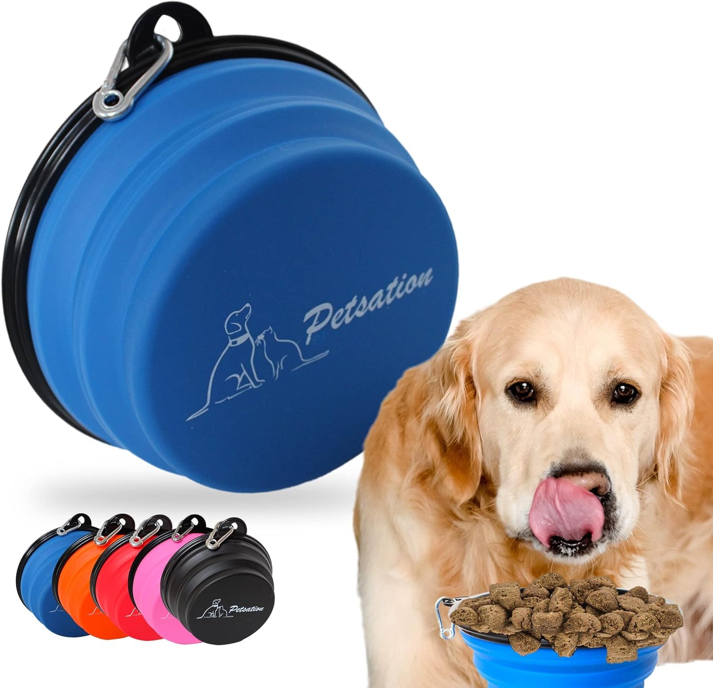 Faltbarer Hundenapf, Reisenapf, Fressnapf, Wassernapf Blau 1000ml