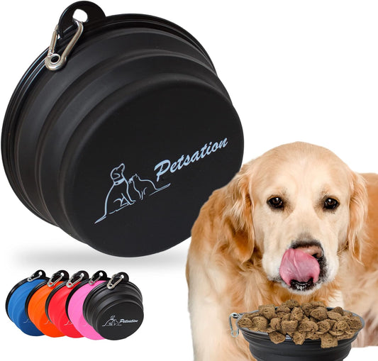 Faltbarer Hundenapf, Reisenapf, Fressnapf, Wassernapf Schwarz 1000ml & 350ml