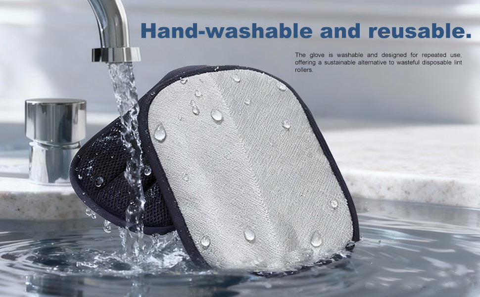 Wendbare Elektrostatik-Fellentferner-Handschuhe mit 2-Wege-Borsten – Waschbare Tierhaar-Bürste für die gründliche Hundepflege