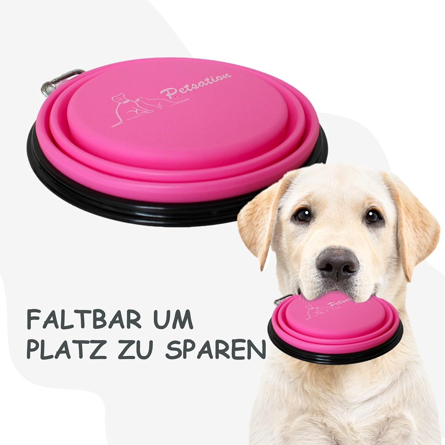 Faltbarer Hundenapf, Reisenapf, Fressnapf, Wassernapf Pink 2000ml