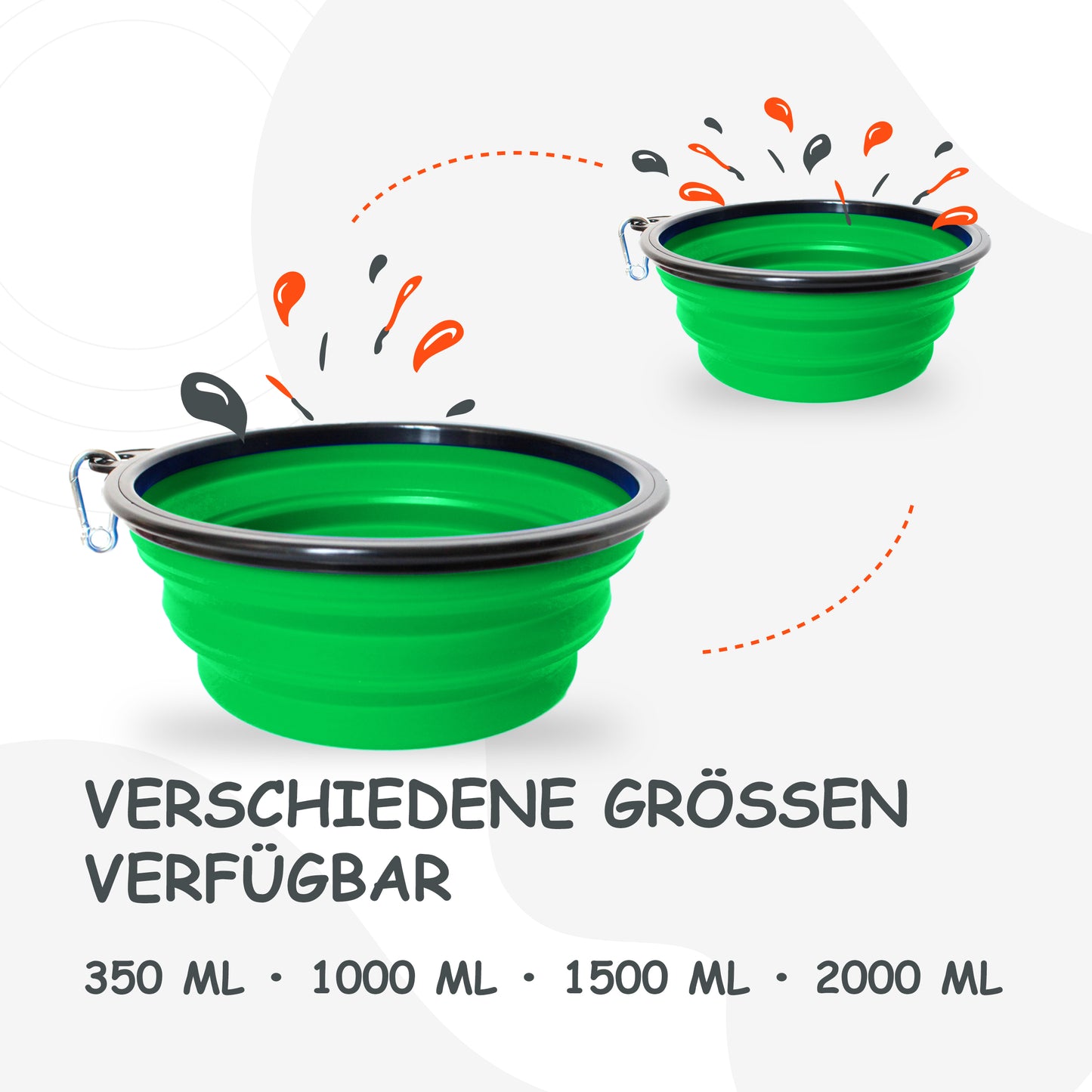 Faltbarer Hundenapf, Reisenapf, Fressnapf, Wassernapf Grün 350ml