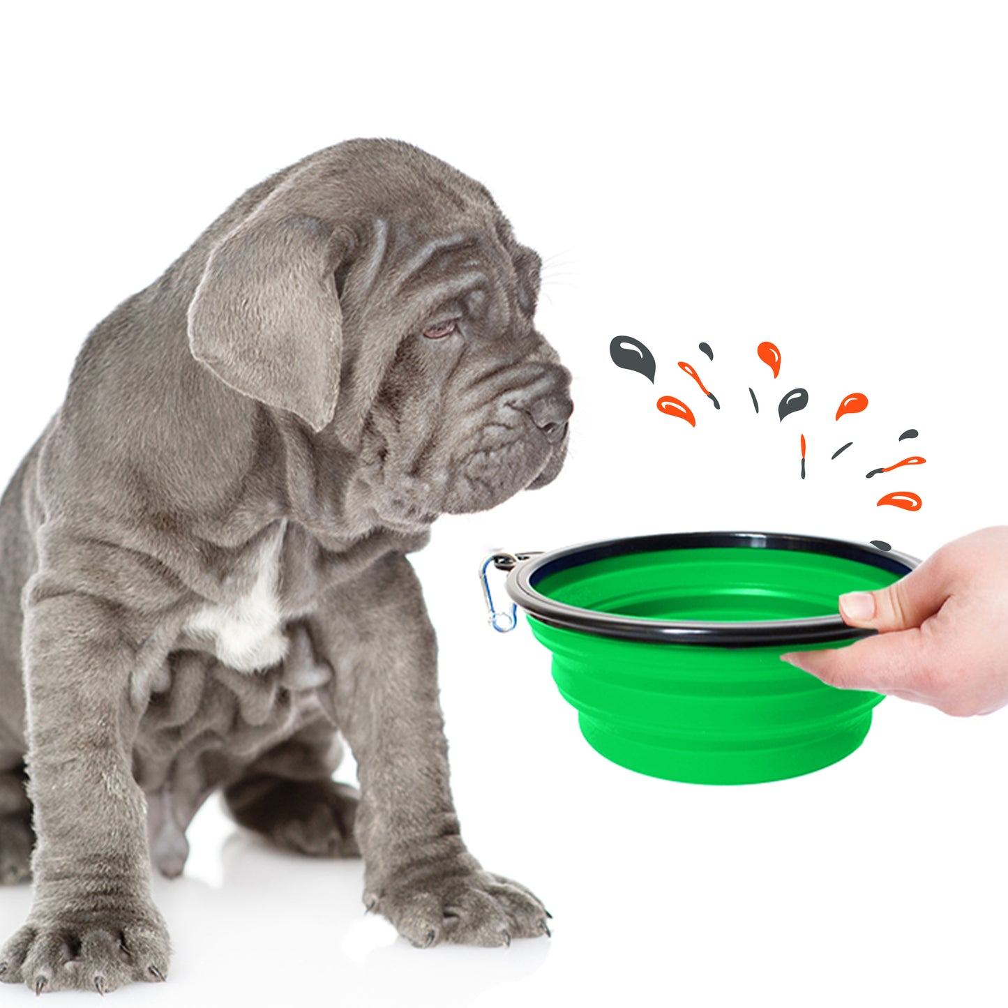 PETSATION Foldable Dog Bowl for on the Go [The Original] Travel Bowl, Food Bowl &amp; Water Bowl for Dogs - Drinking Bowl, Ideal for Travel, Walks &amp; Everyday Use Light Pink 2000ml